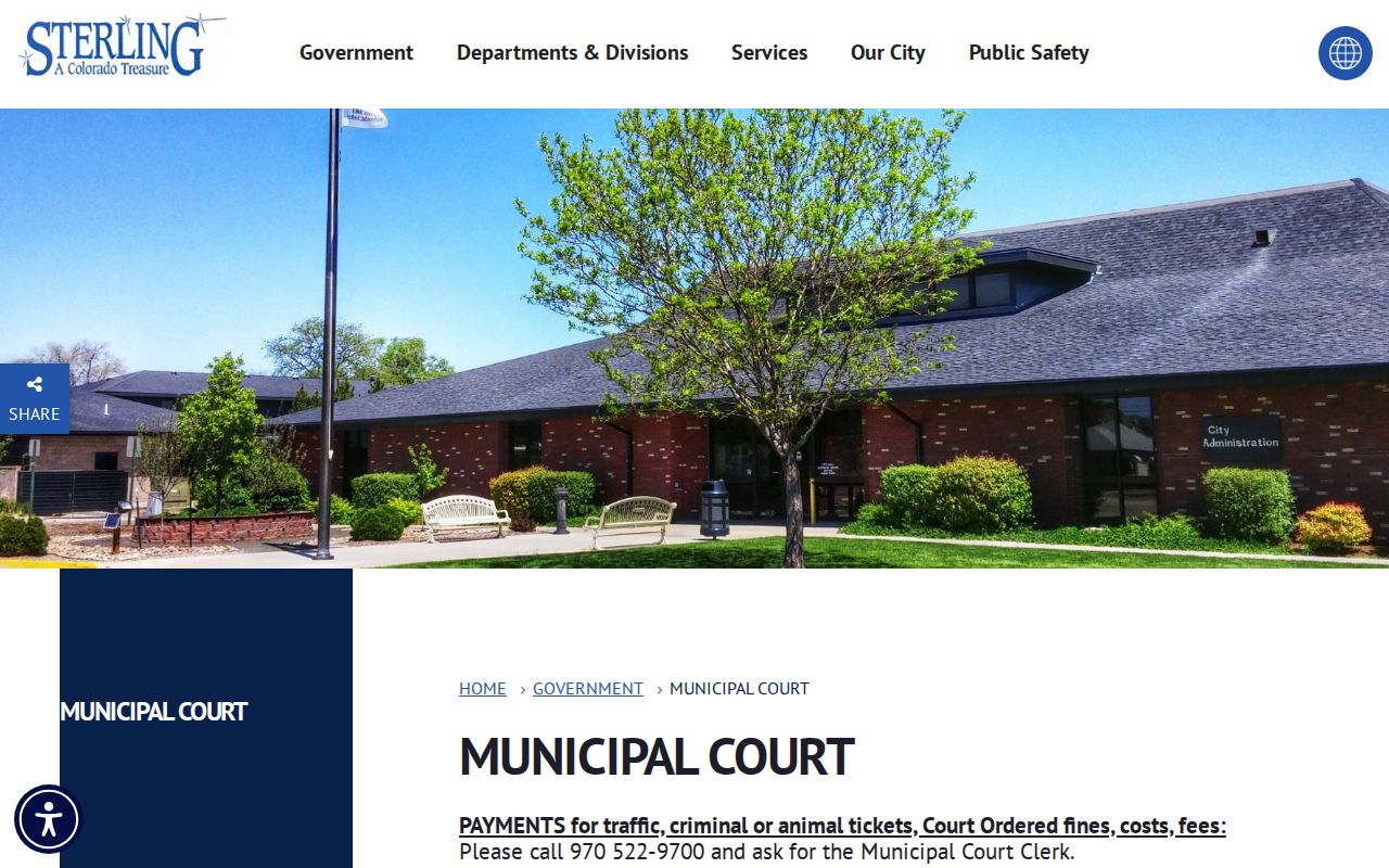 Logan County criminal court information for Sterling Municipal Court