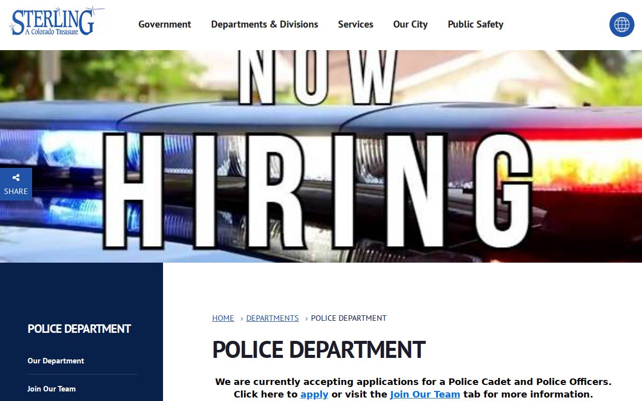 Sterling criminal records at the Sterling Police Department