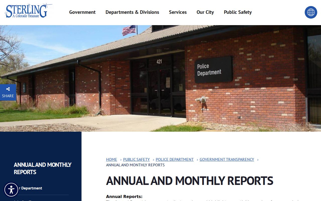 Sterling criminal history context in monthly police reports
